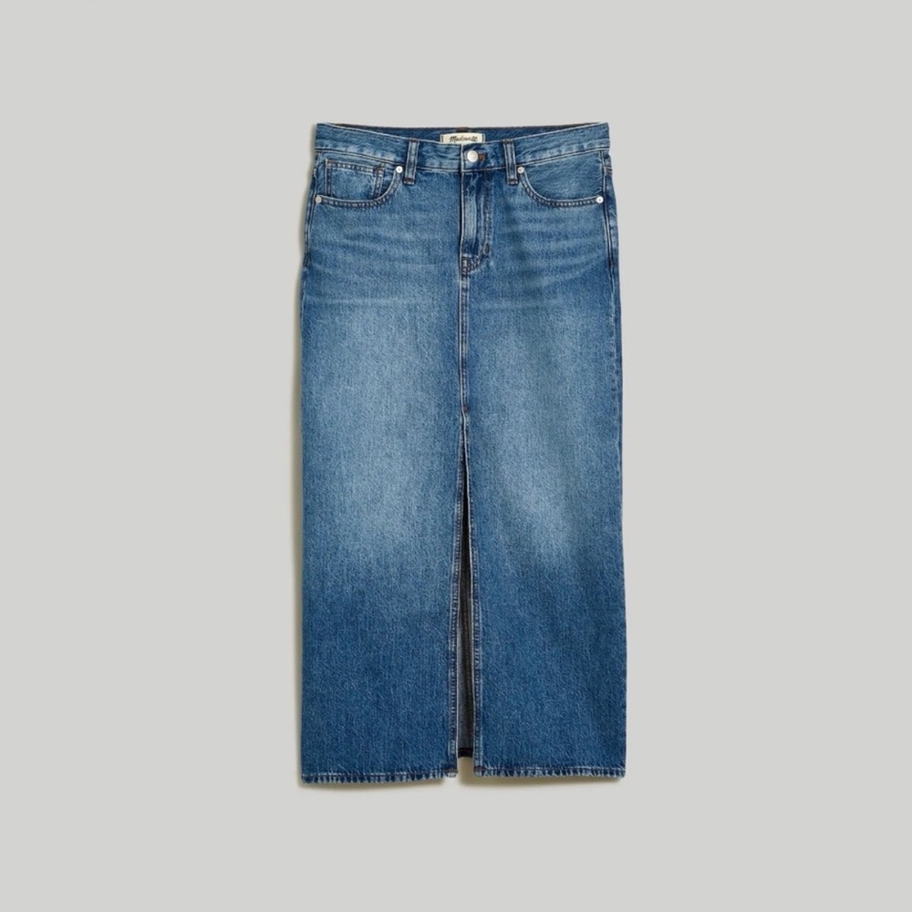 Madewell Denim Mid-Rise Maxi Skirt in Pratt Wash 30 10 - Picture 11 of 12